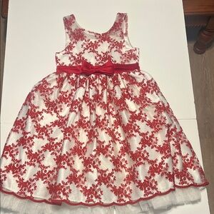 American Princess girls' red and white dress